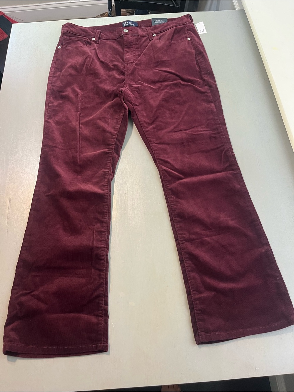 NWT GAP Universal Baby Boot Corduroy Pants Burgundy Plum Maroon 18/34R